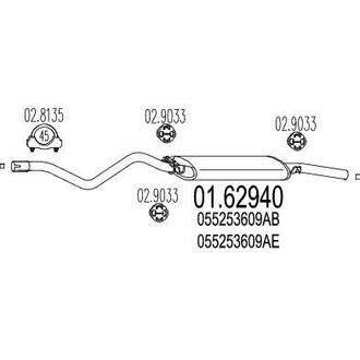 0162940 MTS Глушник вихлопних газів (кінцевий)