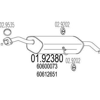 0192380 MTS Глушник вихлопних газів (кінцевий)