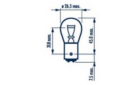 17882 NARVA Лампа P21/4W 24V BAZ15d