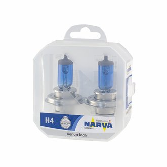 48680S2 NARVA Лампа галлогенная twin set h4 12v 60/55w range power white (пр-во narva)
