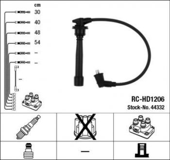 44332 NGK Провода вв hyundai accentgetzmatrixverna 1.51.6 dohc