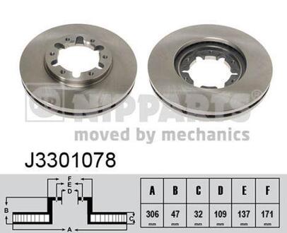 J3301078 NIPPARTS Тормозной диск