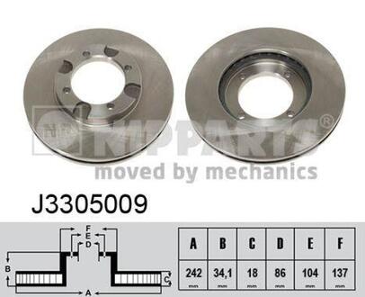 J3305009 NIPPARTS Тормозной диск