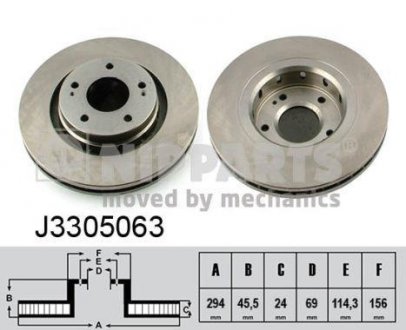 J3305063 NIPPARTS Гальмiвний диск