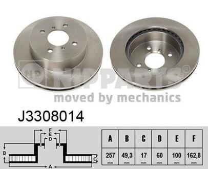 J3308014 NIPPARTS Тормозной диск