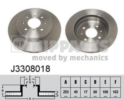 J3308018 NIPPARTS Тормозной диск