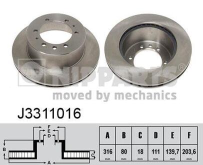 J3311016 NIPPARTS Тормозной диск