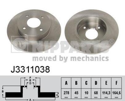 J3311038 NIPPARTS Тормозной диск