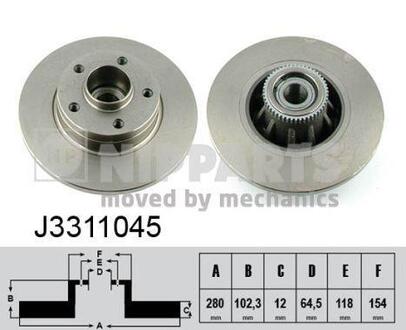 J3311045 NIPPARTS Тормозной диск