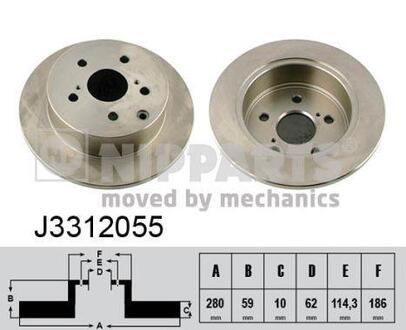 J3312055 NIPPARTS Тормозной диск