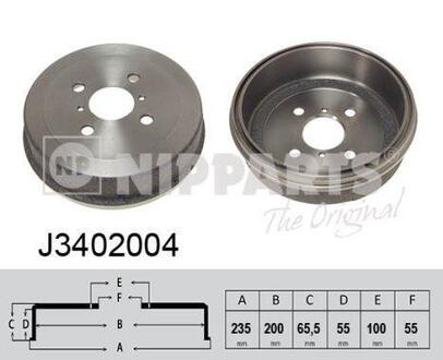 J3402004 NIPPARTS Тормозной барабан