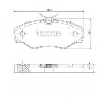 J3601080 NIPPARTS Гальмiвнi колодки дискові