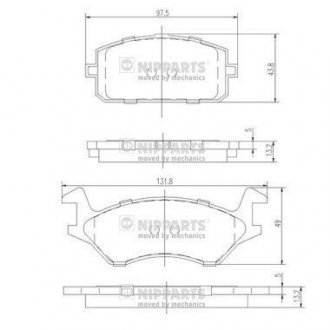 J3602041 NIPPARTS Тормозные колодки, дискове гальмо (набір)