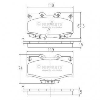 J3602054 NIPPARTS Тормозные колодки, дискове гальмо (набір)