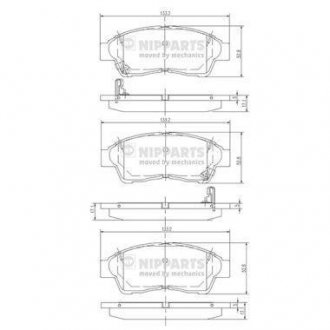 J3602064 NIPPARTS Тормозные колодки, дискове гальмо (набір)