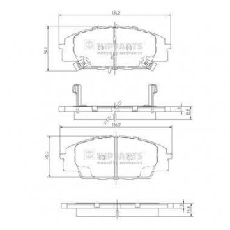 J3604055 NIPPARTS Тормозные колодки, дискове гальмо (набір)