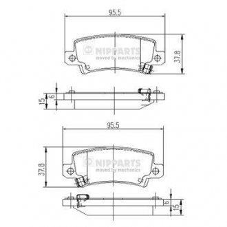 J3612025 NIPPARTS Колодки тормозные дискові задние, комплект