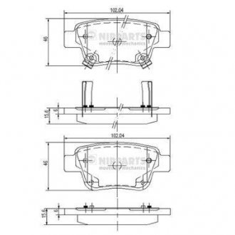 J3612030 NIPPARTS Тормозные колодки, дискове гальмо (набір)