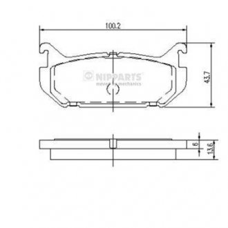 J3613007 NIPPARTS Тормозные колодки, дискове гальмо (набір)