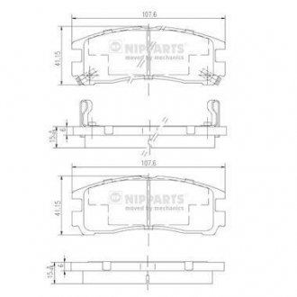 J3615003 NIPPARTS Тормозные колодки, дискове гальмо (набір)