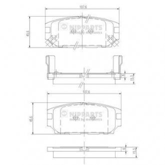 J3615007 NIPPARTS Тормозные колодки, дискове гальмо (набір)