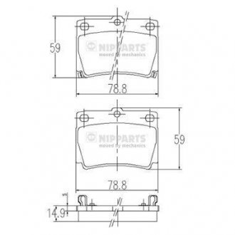 J3615011 NIPPARTS Тормозные колодки, дискове гальмо (набір)