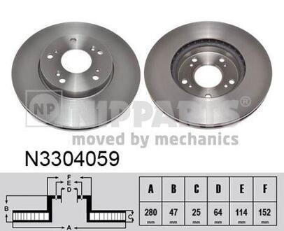 N3304059 NIPPARTS Тормозной диск