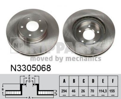 N3305068 NIPPARTS Тормозной диск