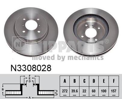 N3308028 NIPPARTS Тормозной диск