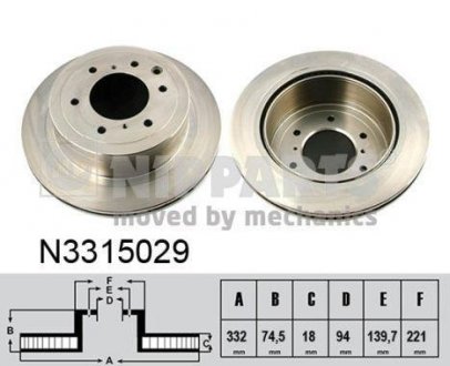 N3315029 NIPPARTS Гальмiвний диск