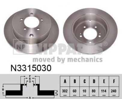 Гальмiвний диск NIPPARTS N3315030