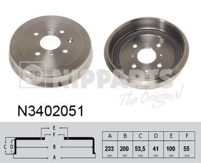 N3402051 NIPPARTS Тормозной барабан