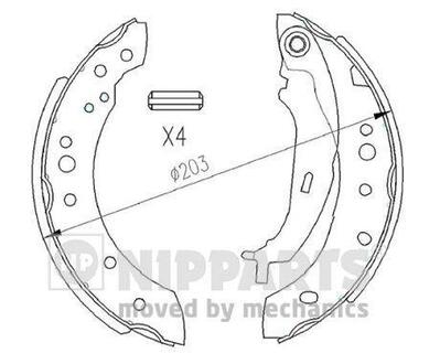 N3505043 NIPPARTS Тормозные колодки (набір)