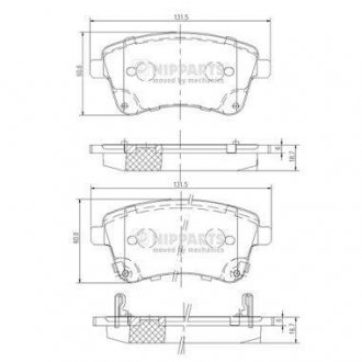 N3600331 NIPPARTS Тормозные колодки, дискове гальмо (набір)