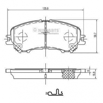 КОЛОДКИ ТОРМ ПЕРЕДН NIPPARTS N3601111