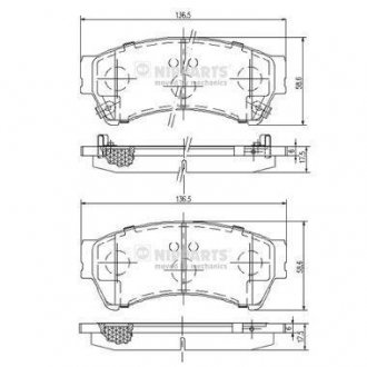 N3603071 NIPPARTS Гальмiвнi колодки дискові