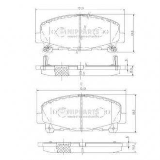 N3604069 NIPPARTS Тормозные колодки, дискове гальмо (набір)