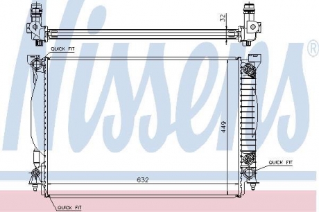 60307A NISSENS Радиатор охлаждения audi a4/ s4 (00-) 3.0/3.2 (пр-во nissens)