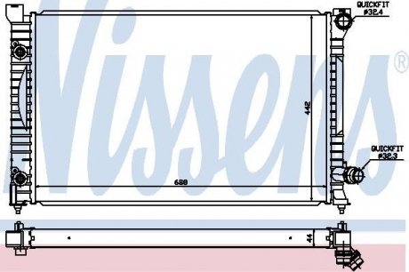 60424 NISSENS Радиатор AI A 6/S 6(97-)3.7 i(+)[OE 4B3.121.251]