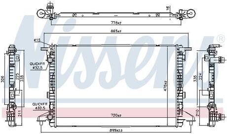 606463 NISSENS Радиатор AUDI A 4 / S 4 (B9) (15-) 1.4 TFSI