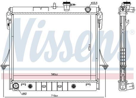 606649 NISSENS Радиатор GMC CANYON I (04-) 5.3 i