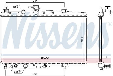 606688 NISSENS Радиатор охлаждения GEELY MK (05-) 1.6 (пр-во Nissens)