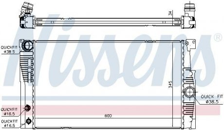 60836 NISSENS Радиатор охолоджування