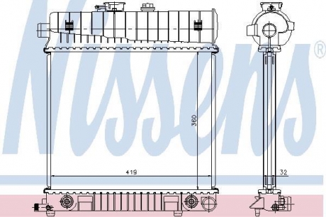 62708A NISSENS Радиатор охлаждения mercedes c-class w202 (93-) (пр-во nissens)