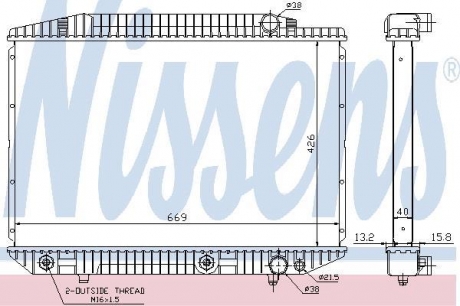 62727A NISSENS Радиатор охлаждения mercedes s-class w 126 (79-) (пр-во nissens)