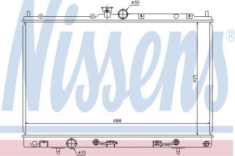 62893 NISSENS Радиатор охлаждения mitsubishi outlander (03-) 2.0 i (пр-во nissens)