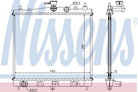 62902A NISSENS Радиатор охлаждения renault clio iii (05-) (пр-во nissens)