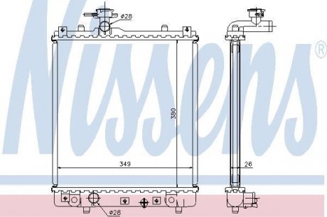 63014A NISSENS Радиатор OP AGILA A(00-)1.0 i 12V(+)[OE 1300 220]