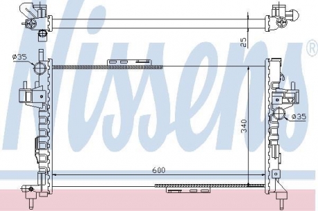 63094 NISSENS Радиатор охлаждения opel combo/corsa (00-) 1.3-1.7 dti (пр-во nissens)