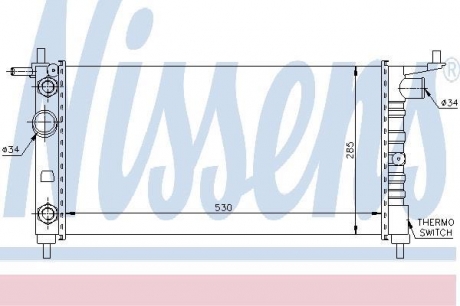 63284 NISSENS Радиатор охлаждения opel corsa b (93-) 1.4 i (пр-во nissens)